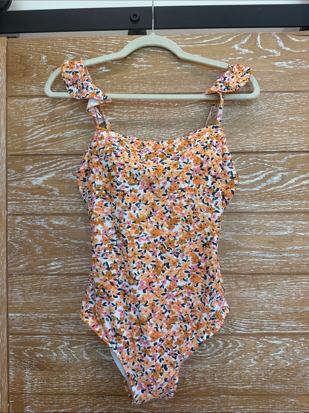 Kona Sol Women One-Piece Swimsuit in Orange, Pink, Black Floral